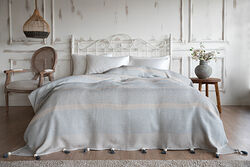 REMY 220X240 PONPONLU PIKE MAVI - KERVAN