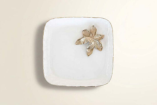 RITUAL White Dekoratif Tabak 36 cm L x 35,5 cm W x 3,5 cm H (25012 ) - 1