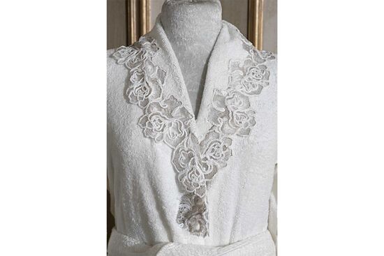 ROSE PERLA BORNOZ EKRU S/M BEDEN - 5