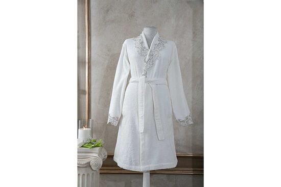ROSE PERLA BORNOZ EKRU S/M BEDEN - 3