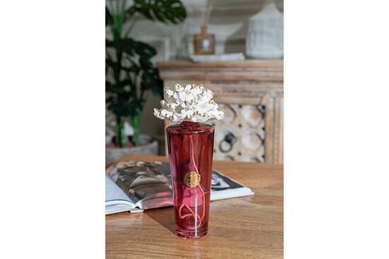 ROZAS 400 CC GÜL TAŞLI KOKU ŞİŞESİ 12X26 CM BORDO - 3