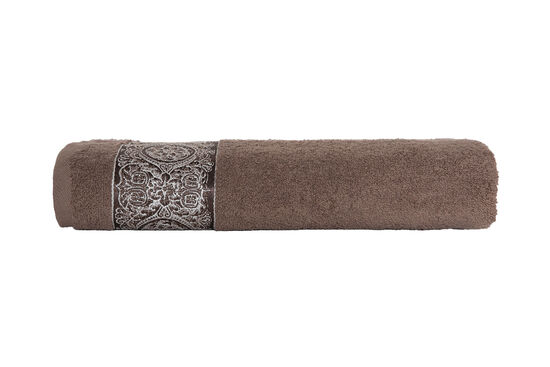 ŞAL DESEN BORDÜRLÜ HAVLU KAHVERENGİ 70x140cm (TRY) - 3