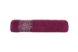 ŞAL DESEN BORDÜRLÜ HAVLU MÜRDÜM 70x140cm (TRY) - 4