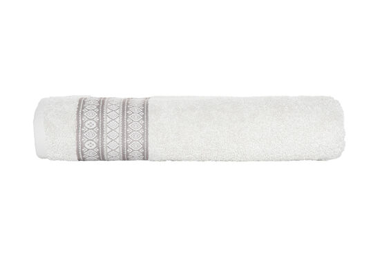 ŞERİT DESEN BORDÜRLÜ HAVLU EKRU 70x140cm (TRY) - 4