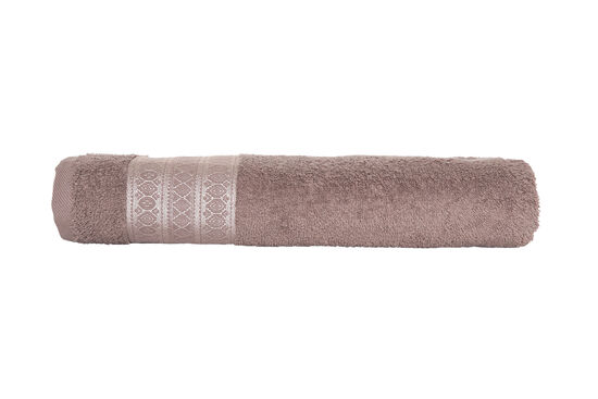 ŞERİT DESEN BORDÜRLÜ HAVLU KAHVERENGİ 70x140cm (TRY) - 4