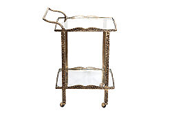 SERVİS ARABASI ÜST CAM ANTİK ALTIN 68X40X76 CM 45851 - 3