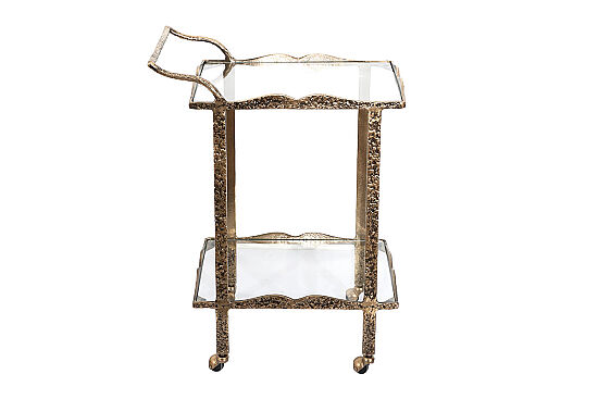 SERVİS ARABASI ÜST CAM ANTİK ALTIN 68X40X76 CM 45851 - 3