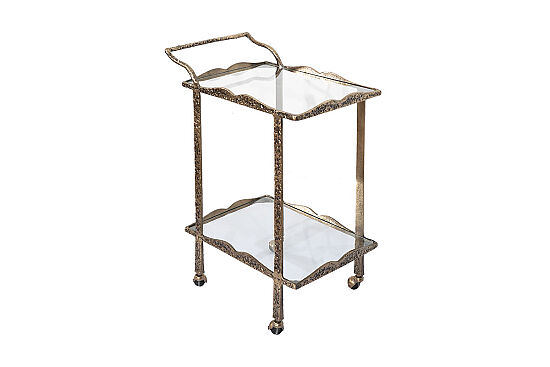 SERVİS ARABASI ÜST CAM ANTİK ALTIN 68X40X76 CM 45851 - 6