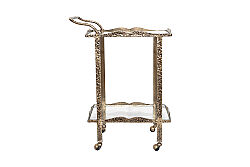 SERVİS ARABASI ÜST CAM ANTİK ALTIN 68X40X76 CM 45851 - 5