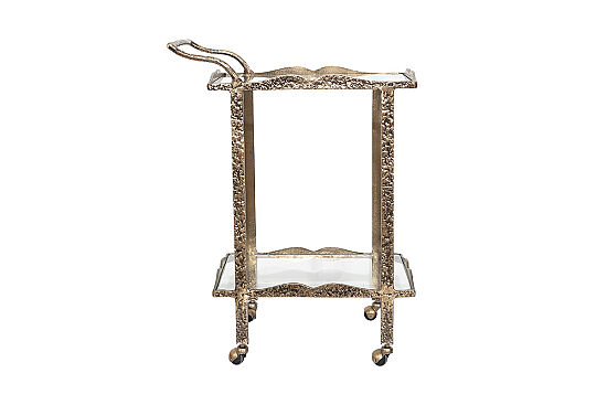 SERVİS ARABASI ÜST CAM ANTİK ALTIN 68X40X76 CM 45851 - 5