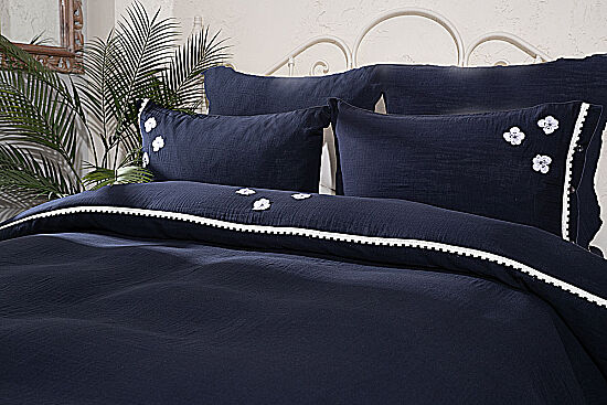 SUMMERR NEVRESİM TAKIMI 200X220 4 PRC LACİVERT - 2