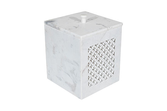 TAJ MERMER ÇÖP KOVASI-KAPAKLI-CLOVER-BEYAZ-20X20X22.86 CM-HSH-11 - 4