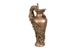 TAVUSKUSLU VAZO 50X23 CM GOLD-YEŞİL (HYK951) - 3