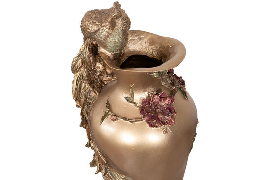 TAVUSKUSLU VAZO 50X23 CM GOLD-YEŞİL (HYK951) - 2