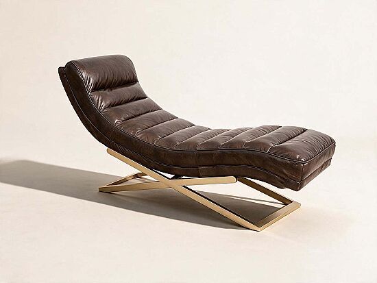 UZANMA KOLTUK KAHVE GOLD PRİNÇ 61x171x81cm RS232C - 1