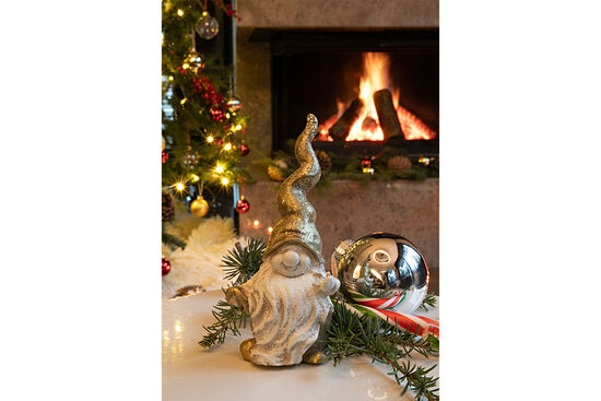 UZUN ŞAPKALI NOEL BABA GOLD-KREM 7x15cm HYK1036 (YLBŞ) - 3