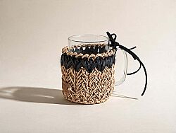 VARADA CAM KUPA NATURAL-SIYAH 11x10cm - HOME SWEET HOME
