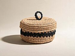 VARADA KAPAKLI SEPET 20X25cm NATURAL-SIYAH - 1