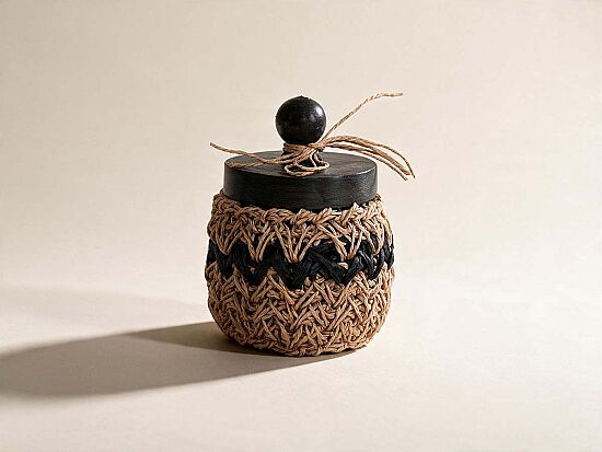 VARADA KUCUK KAVANOZ NATURAL-SIYAH 10x14cm - 1