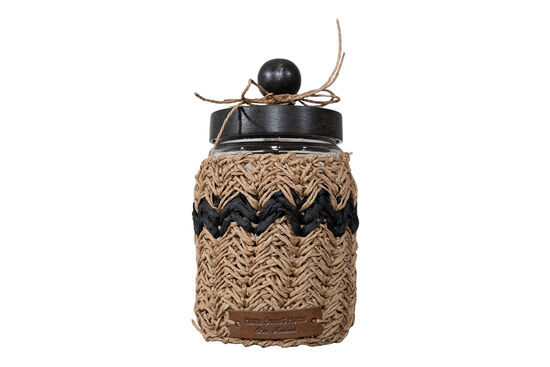 VARADA ORTA KAVANOZ NATURAL-SIYAH 10x18cm - 2