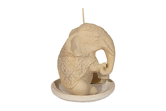 WİNNER TABAKLI FİL DEKORLU KOKULU MUM 14,5x16,5 cm TAŞ - 3