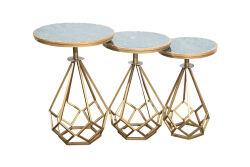 YAN SEHPA 3 LÜ MERMERLİ 40x40x59cm-35x35x54cm-30x30x49cm QS20403-L-M-S - 4