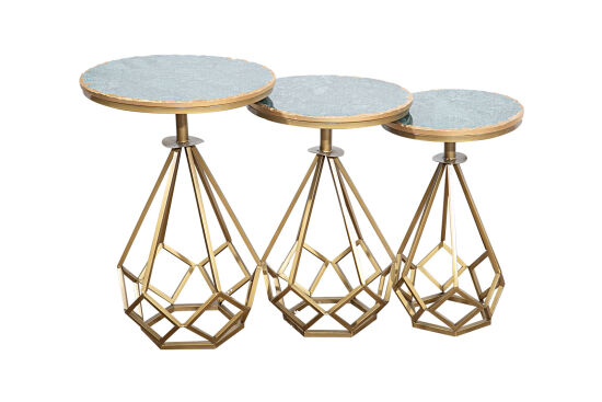 YAN SEHPA 3 LÜ MERMERLİ 40x40x59cm-35x35x54cm-30x30x49cm QS20403-L-M-S - 4