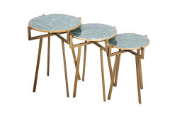 YAN SEHPA 3 LÜ MERMERLİ 45x45x56cm-40x40x51cm-35x35x46cm QS20401-L-M-S - 4