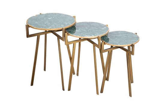 YAN SEHPA 3 LÜ MERMERLİ 45x45x56cm-40x40x51cm-35x35x46cm QS20401-L-M-S - 4