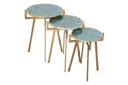 YAN SEHPA 3 LÜ MERMERLİ 45x45x56cm-40x40x51cm-35x35x46cm QS20401-L-M-S - 2