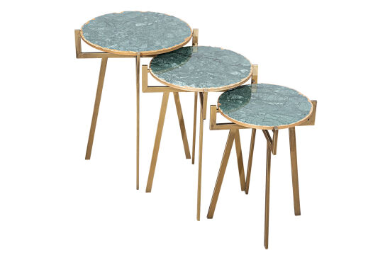 YAN SEHPA 3 LÜ MERMERLİ 45x45x56cm-40x40x51cm-35x35x46cm QS20401-L-M-S - 2