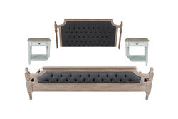 YATAK+2 KOMODİN GRİ 173x213x130cm YPR37BM(K) PLO27 - 2