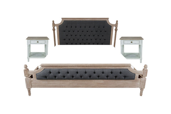 YATAK+2 KOMODİN GRİ 173x213x130cm YPR37BM(K) PLO27 - 2