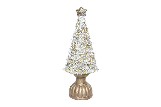 YILDIZLI YILBAŞI AĞACI GOLD-KREM 7x18cm HYK1018 (YLBŞ) - 2