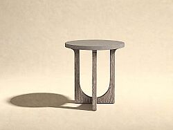 YUVARLAK YAN SEHPA GRİ 66x66x66cm 285303-2354 - KERVAN