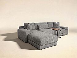 ZEN KÖŞE KOLTUK SOL KÖŞE GRİ+SEHPA 180x295x65cm (NATUREL 19) - KERVAN